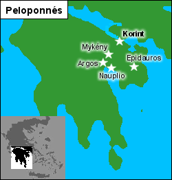 Mapa Peloponnsu