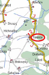 Mapa, kde se nachz obec Tereov