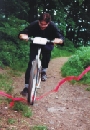 George breasting the tape